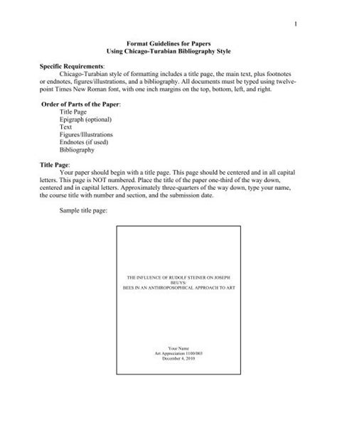 turabian style title page paper formatting basics