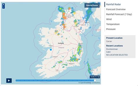 website app  met eireann  irish meteorological service
