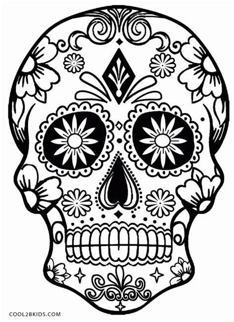 day   dead skull coloring pages printable coloring home