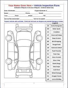 car detail checklist bing images vehicle inspection car detailing