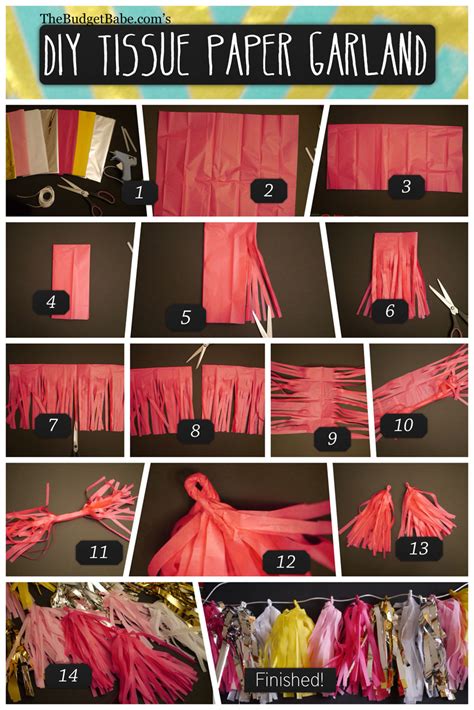 diy tissue paper tassel garland  budget babe affordable fashion style blog