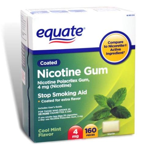 equate nicotine gum  mg coated cool mint flavor  pieces quit