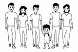 Fumetto Famiglia Giovani Genitori Fathers Backpacks sketch template