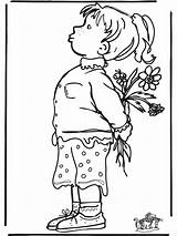 Kwiatami Kolorowanki Muttertag Mamma Dziewczynka Malvorlagen Ragazzina Dziewczyny Druku Malowanki Coloriages Pubblicità Anzeige Publicité sketch template