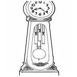 Grandfather Clock Coloring Pages Pendulum Draw sketch template