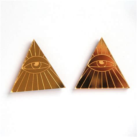 night club personality women jewelry gold geometric triangle eyes