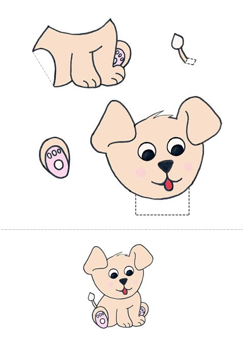 darling preschool dog craft   printable template
