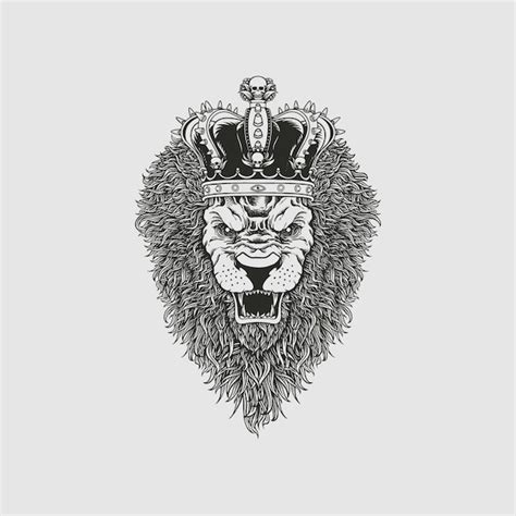 premium vector lion kingline art