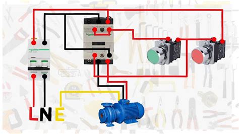 single phase motor connection  magnetic contactor wiring diagram electrical