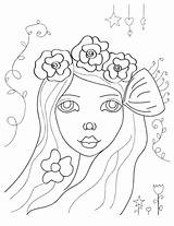 Coloring Pages Spring Adult Girl Whimsical Printables Printable sketch template