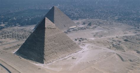 aerial view   north stone pyramid  sneferu  dashur egypt