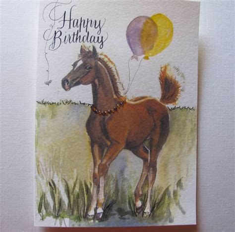 birthday card horse birthday card hand painted horse card etsy