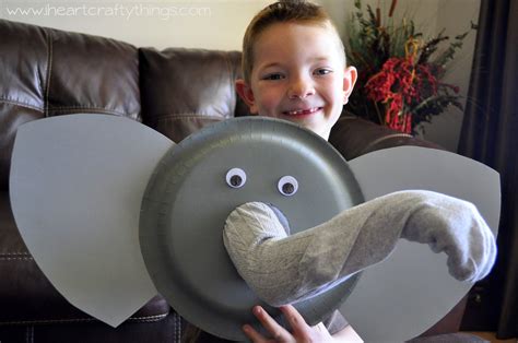 elephant puppet kids crafts toddler crafts preschool crafts projects