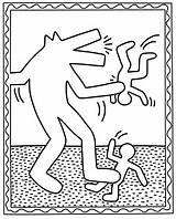 Haring Keith Coloring Werewolf Pages Attacks Pop Figures Printable Supercoloring Kids Getdrawings Dancing sketch template