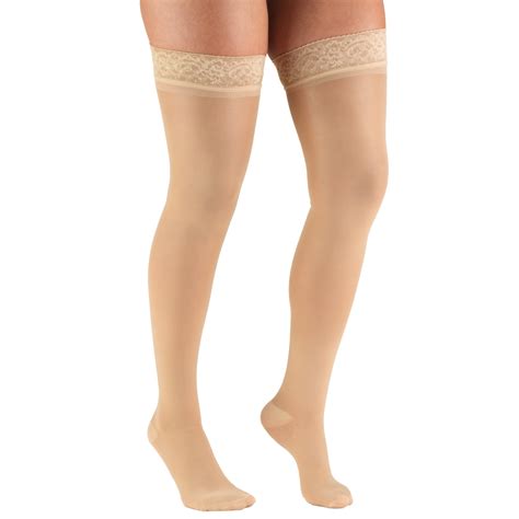 Women S Stockings Thigh High Sheer 30 40 Mmhg Beige Medium