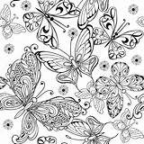 Seamless Pattern Anti Butterflies Stress Drawing Hand Coloring Illustration Depositphotos Vector Stock sketch template