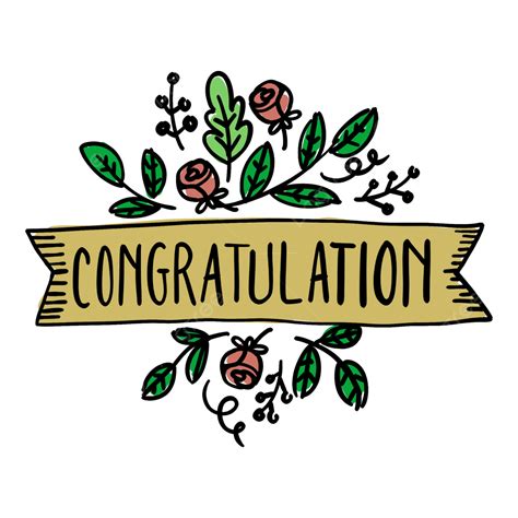 congratulation text handwriting  doodle illustration transparent