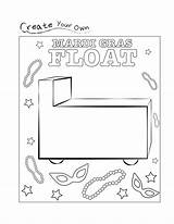 Mardi Gras Worksheets Kolorowanki Float sketch template