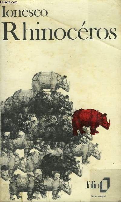 Eugène Ionesco Rhinocéros Book Cover Eugene Ionesco Rhinoceros