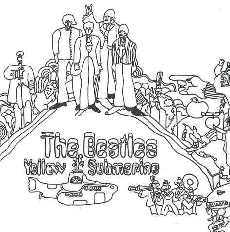 beatles yellow submarine coloring page coloring home