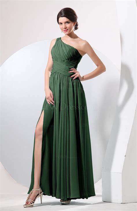 hunter green plain sheath sleeveless floor length pleated prom dresses