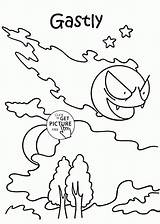Pokemon Gastly Getcolorings Goh Wuppsy sketch template