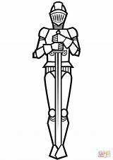 Coloring Knight Sword Standing Pages Drawing Svg Printable Knights Categories sketch template