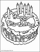 Coloring Birthday Cake Pages Happy Kids Printable Color Candles Holiday Print Beautifully Decorated Cakes Drawing Sheet Birthdays Season Delicious Book sketch template