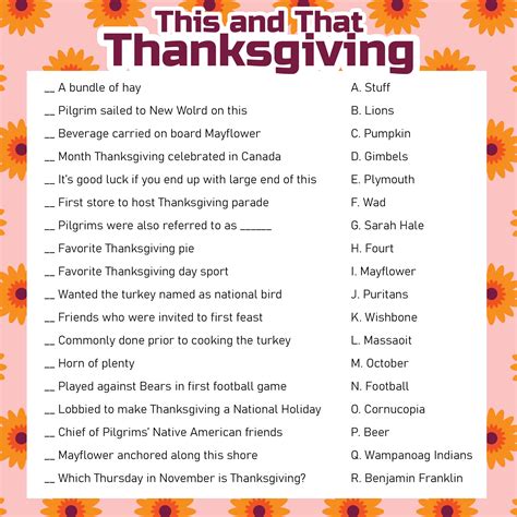 printable thanksgiving trivia printable templates  nora