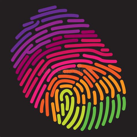 A Stylized Rainbow Fingerprint Stock Vector Illustration Of