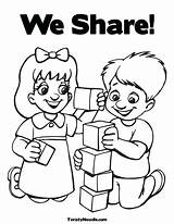 Coloring Pages Good Sharing Kids Children Friendship Friends Choices Manners Friend Colouring Together School Getdrawings Getcolorings Color Printable Colorings Print sketch template