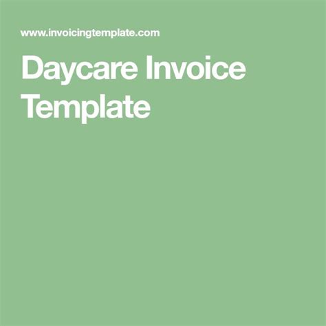 daycare invoice template invoice template daycare templates