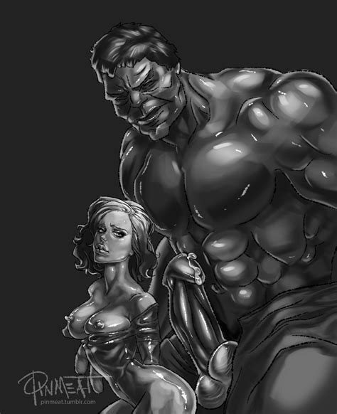 black widow and hulk by pinmeat
