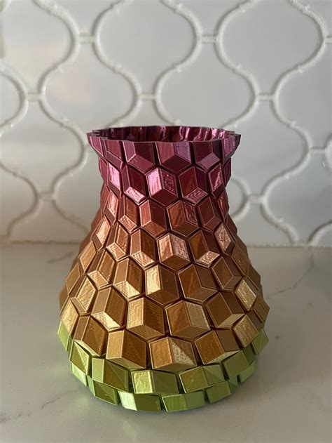 printed vase honeycomb design  waterproof etsy