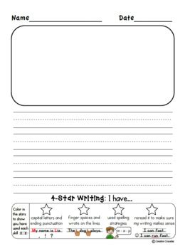 grade writing paper  picture box printable lined paper print
