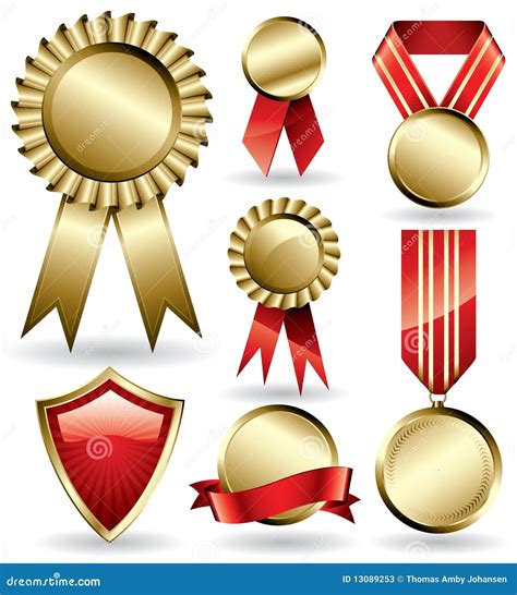 award ribbons  medals stock  image