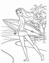 Barbie Kolorowanki Pobarvanke Imprimer Surfing Colorir Desenhos Otroke Kolorowanka Raskraska Robe sketch template