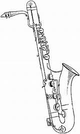 Saxophone Sax Baritone Outline sketch template