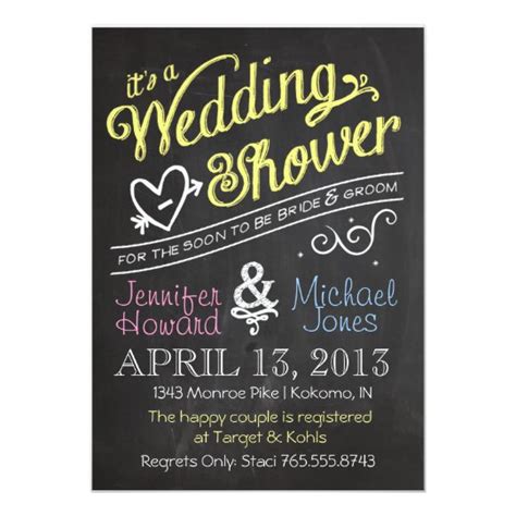 chalkboard couples wedding shower invitation