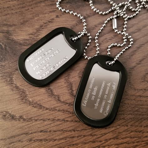 personalized army style dog tag   engraving engraved etsy
