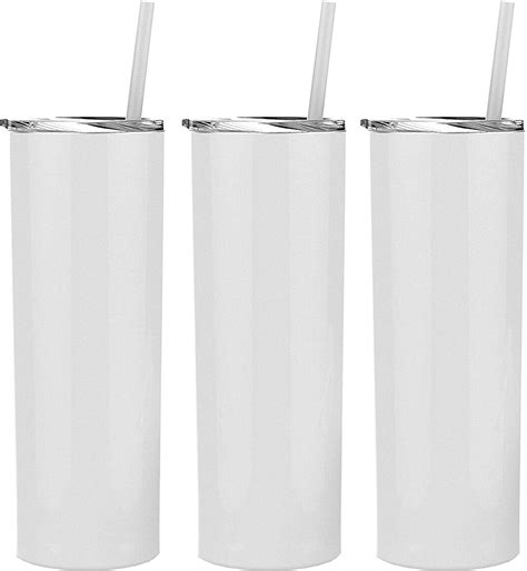 white stellar 20 oz skinny steel 3 pack double wall stainless