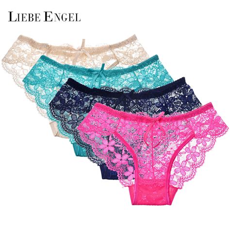 4 Pcs Hot Sale Sexy Panties Women Seamless Cotton Soft Panty Hollow