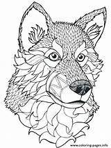 Wolf Coloring Pages Detailed Printable Realistic Getcolorings Color sketch template