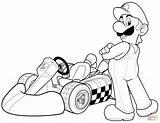 Coloring Luigi Kart Mario Pages Wii Printable Dot Paper sketch template