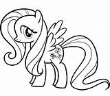 Fluttershy Pony Coloring Drawing Pages Little Unicorn Choose Board Colouring sketch template
