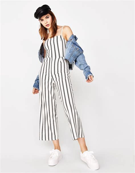 strappy jumpsuit bershka outfit overalls fashion stripe outfits