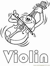 Coloring Instrument Print Pages Musical Music Violin Printable Popular sketch template