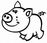 Pig Cerdo Sonriendo Coloringhome Dibujosonline sketch template