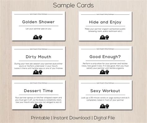 printable sex challenges kinky couples sex game t for etsy