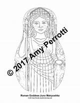 Matryoshka Juno Goddess Amyperrotti sketch template